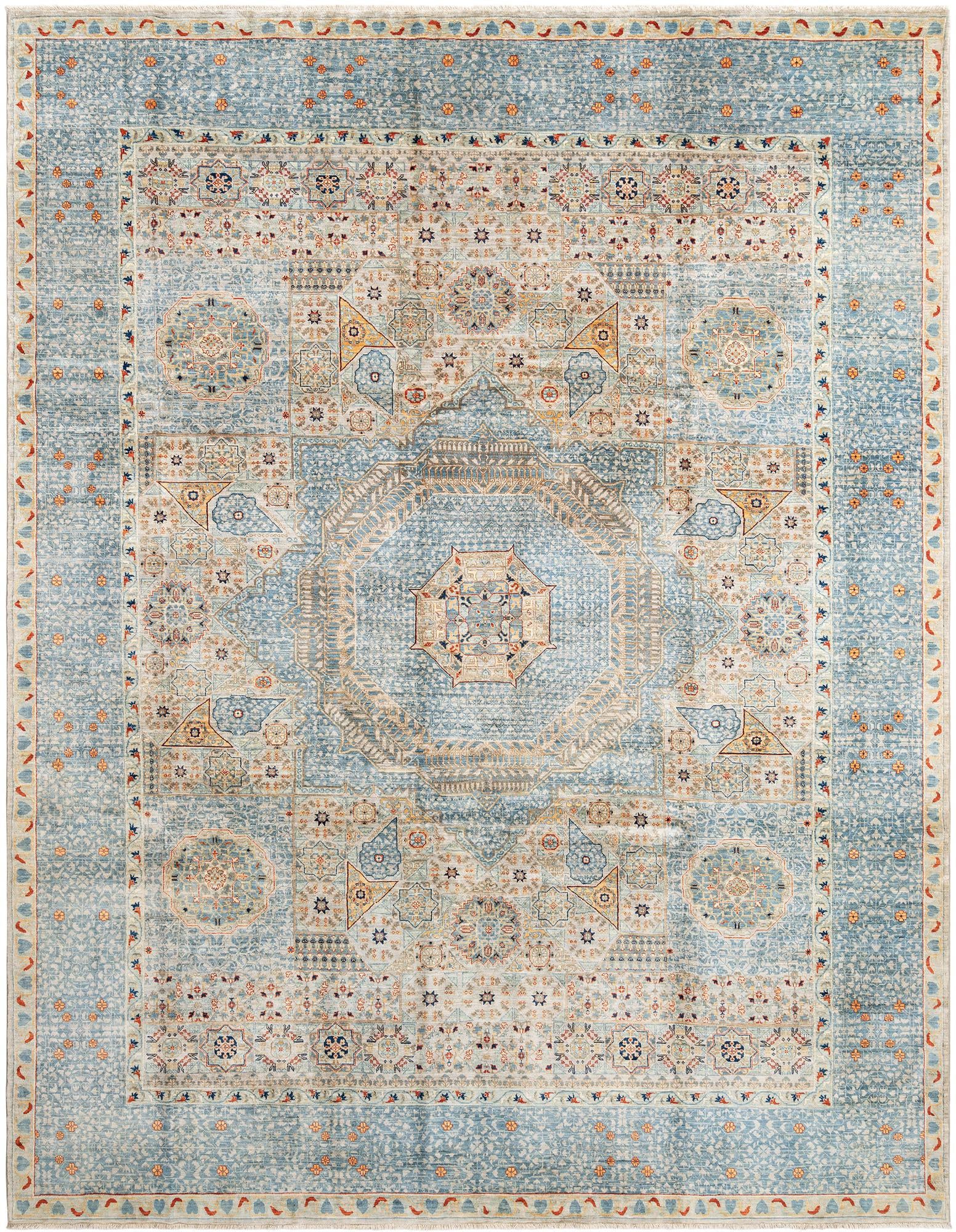 9' x 11' 8 Hand Knotted Mamluk Rug