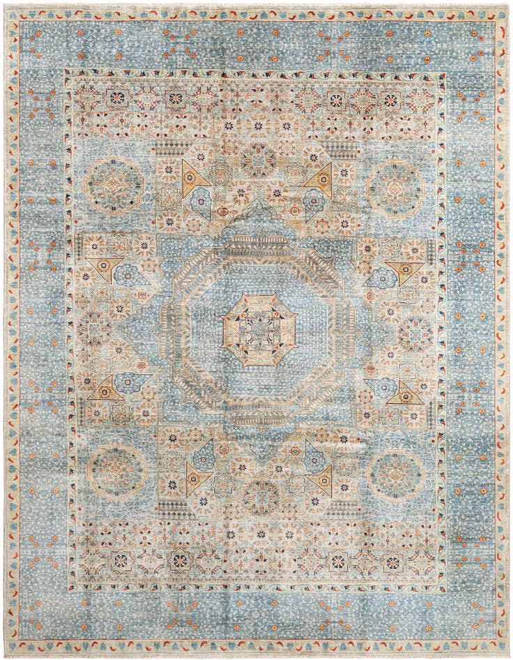 Detail image of 9' x 11' 8 Hand Knotted Mamluk Rug
