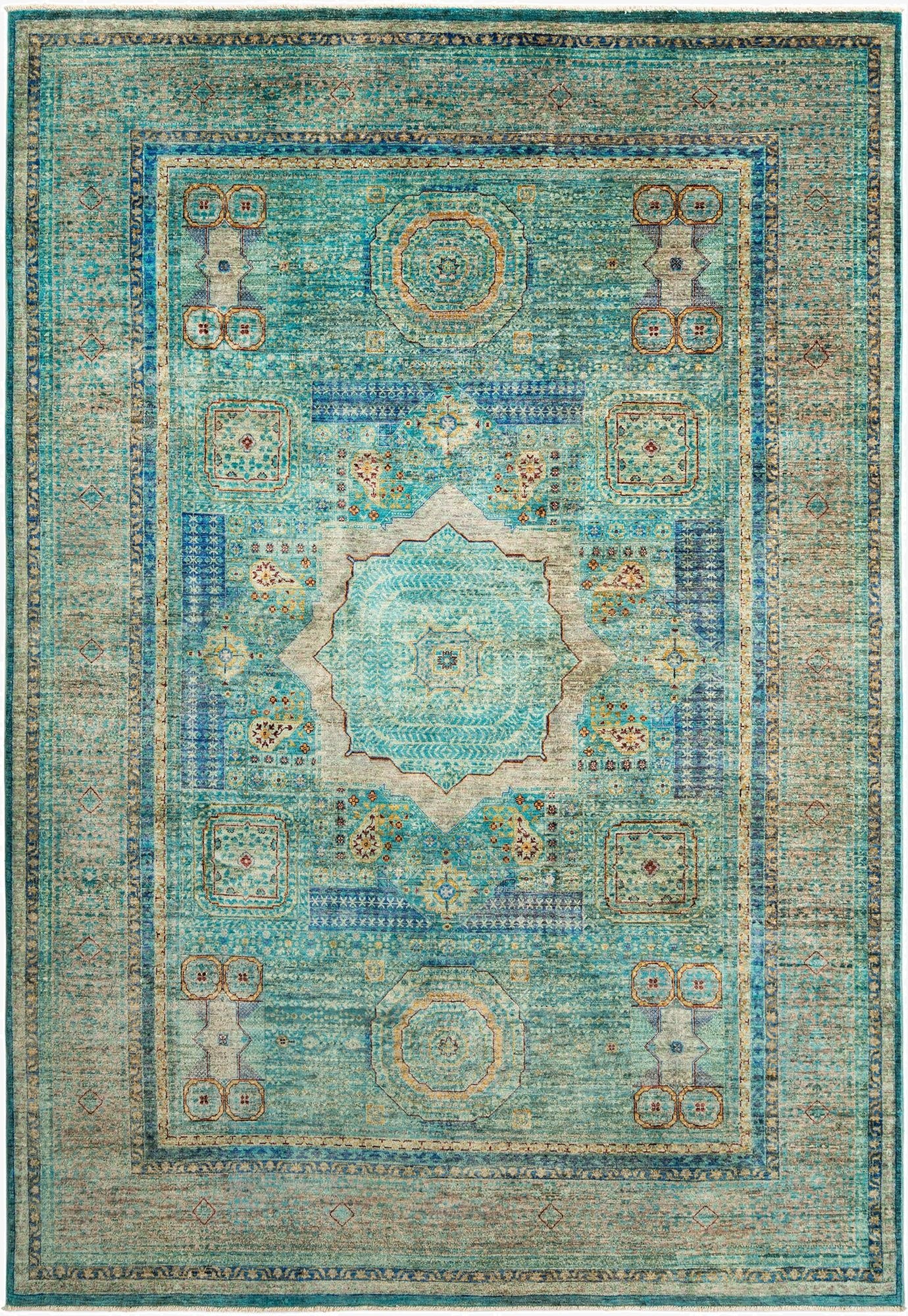 6' 9 x 9' 8 Hand Knotted Mamluk Rug