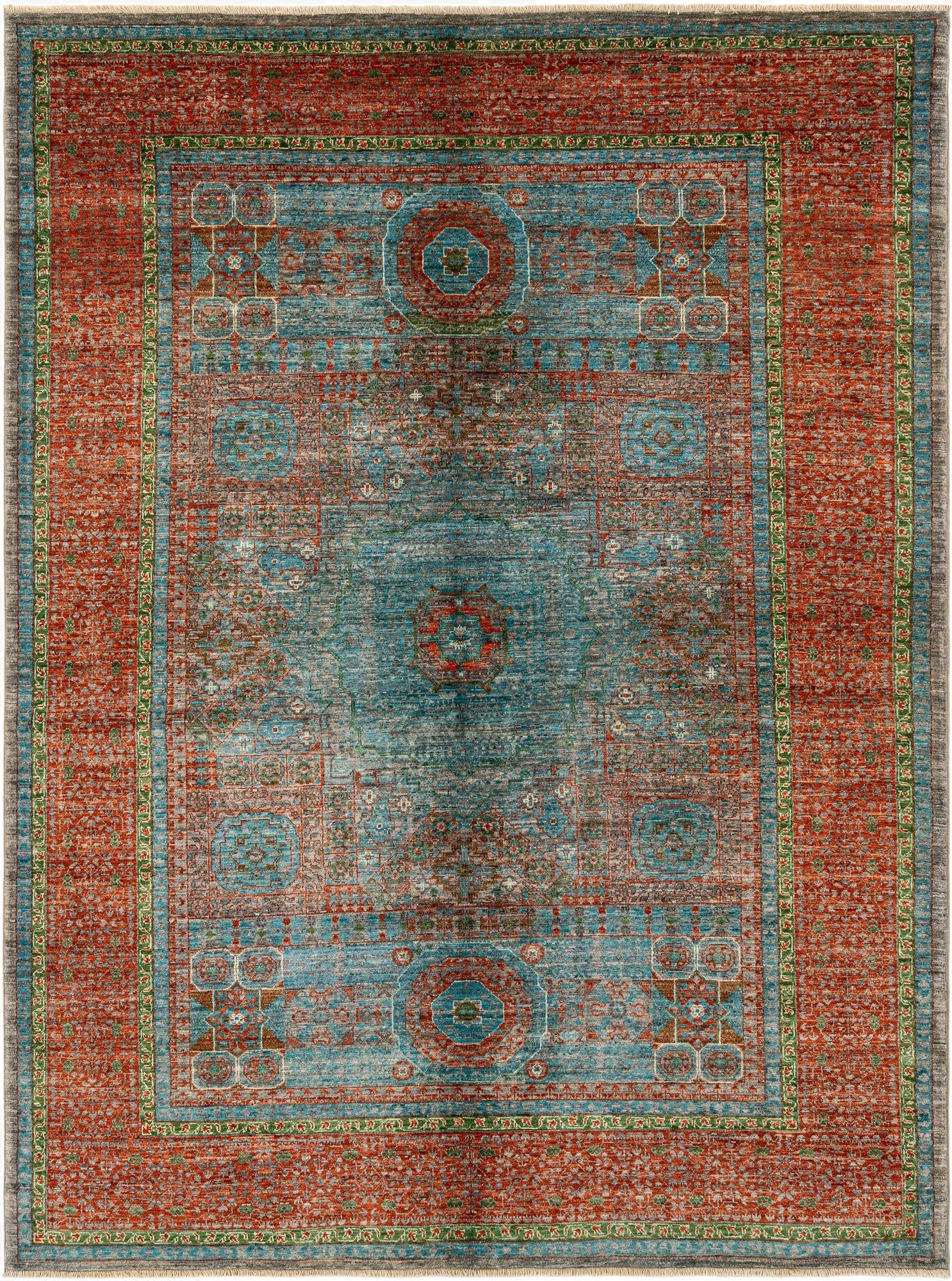 5' 10 x 7' 10  Hand Knotted Mamluk Rug