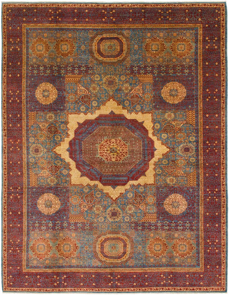 Detail image of 9' 10 x 14' Hand Knotted Mamluk Ziegler Rug