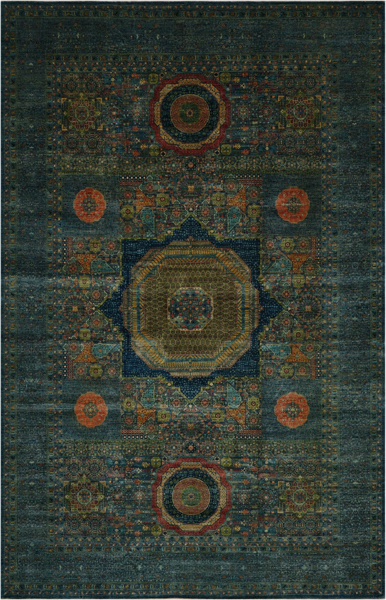 12' 8 x 19' 7  Hand Knotted Mamluk Ziegler Oriental Rug