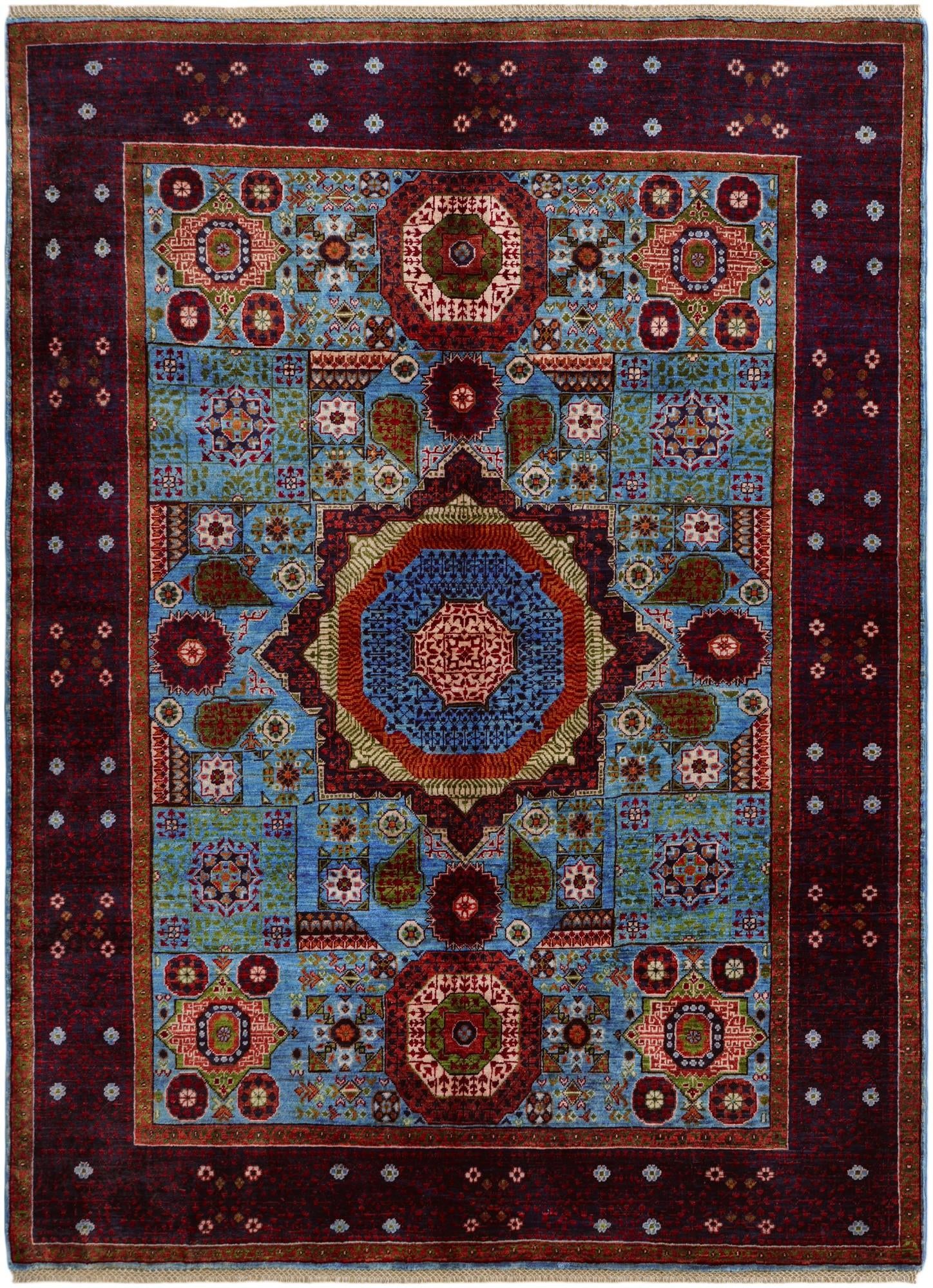 5' 9 x 7' 10 Hand Knotted Mamluk Ziegler Rug
