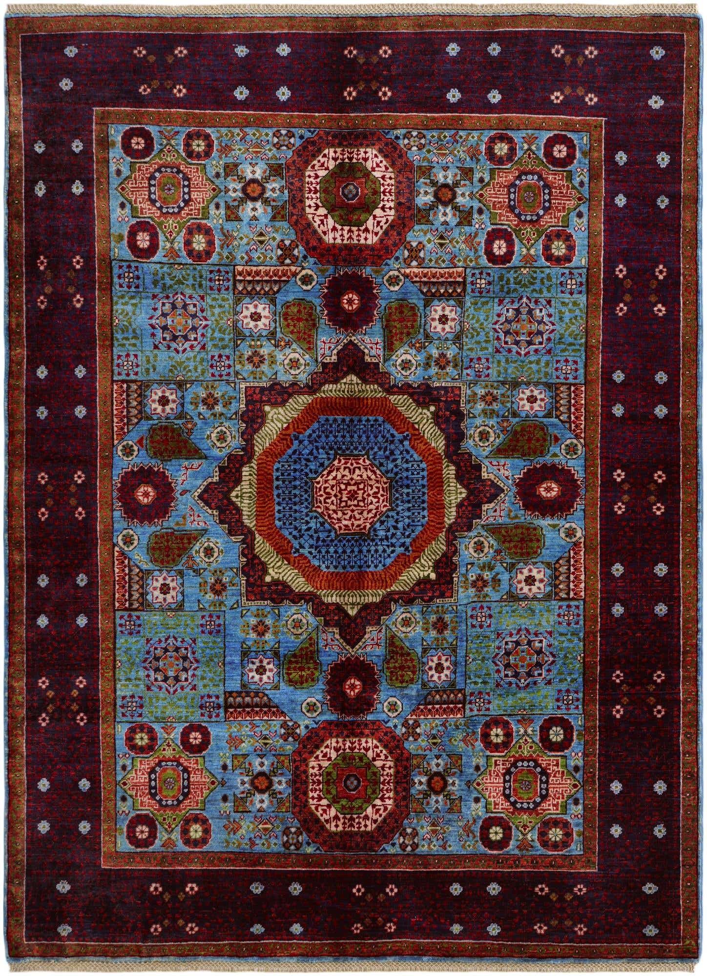 5' 9 x 7' 10 Hand Knotted Mamluk Ziegler Rug