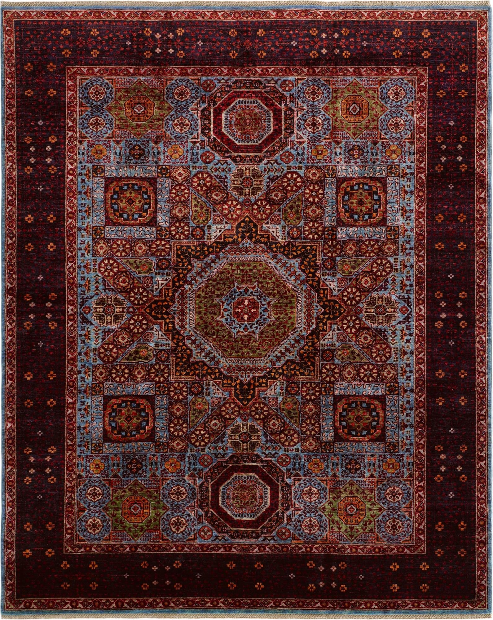7' 11 x 9' 8 Hand Knotted Mamluk Ziegler Rug