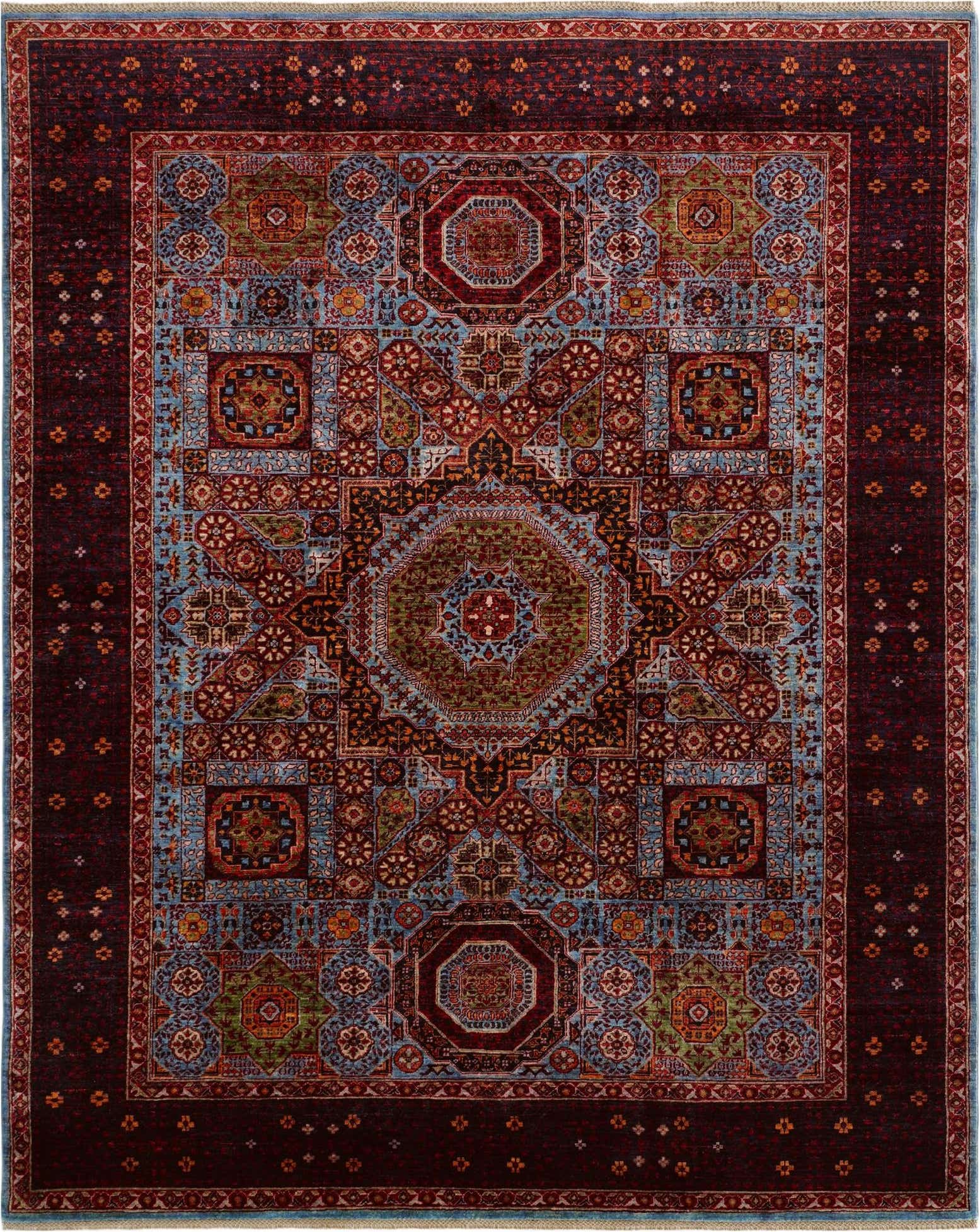 7' 11 x 9' 8 Hand Knotted Mamluk Ziegler Rug