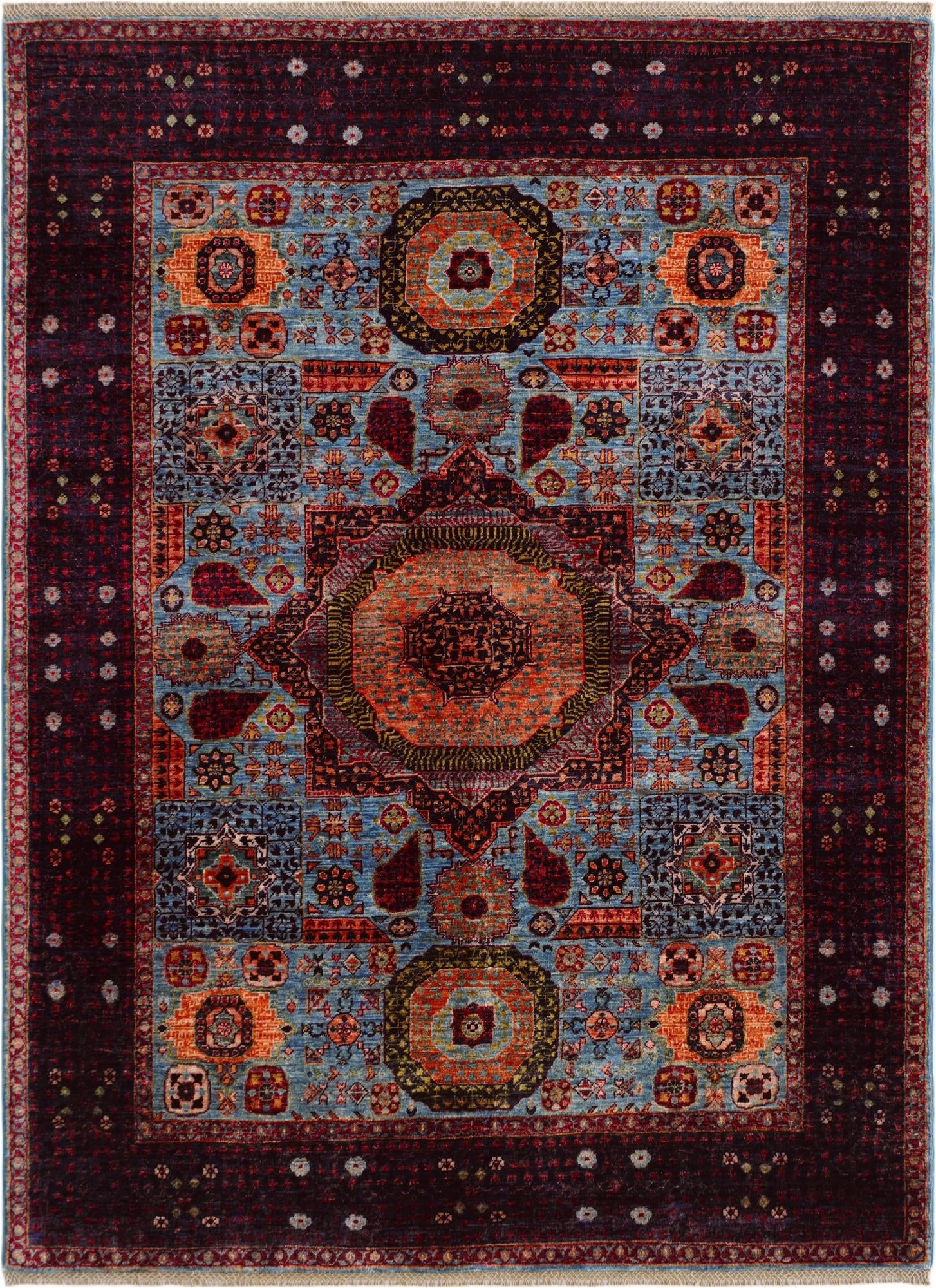 5' x 6' 9 Hand Knotted Mamluk Ziegler Rug