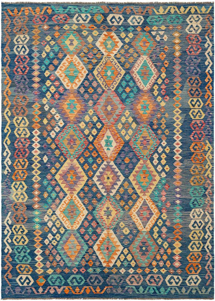 6' 11 x 9' 7 Hand Knotted Marok Kilim Rug