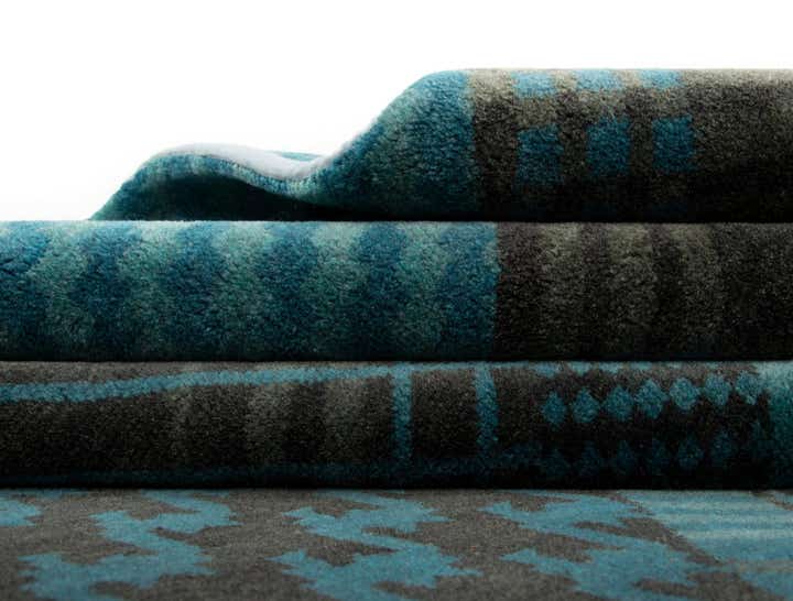 7' 11 x 9' 10 Hand Knotted Modern Manshu Wool Rug