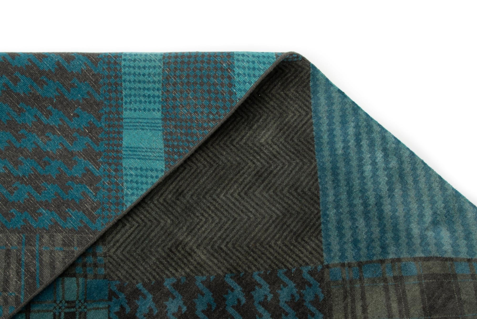 7' 11 x 9' 10 Hand Knotted Modern Manshu Wool Rug