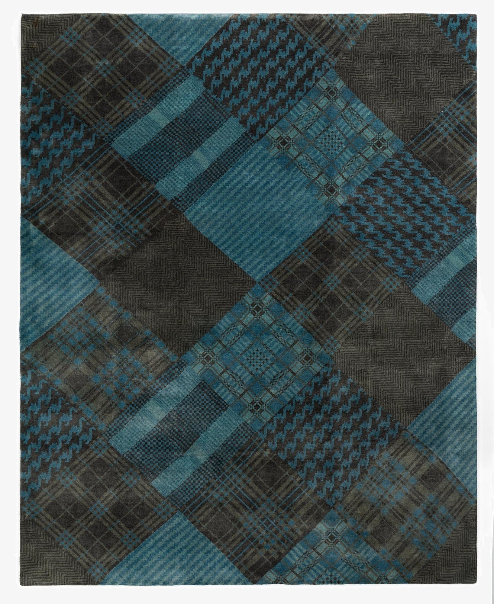 7' 11 x 9' 10  Hand Knotted Modern Manshu Wool Rug
