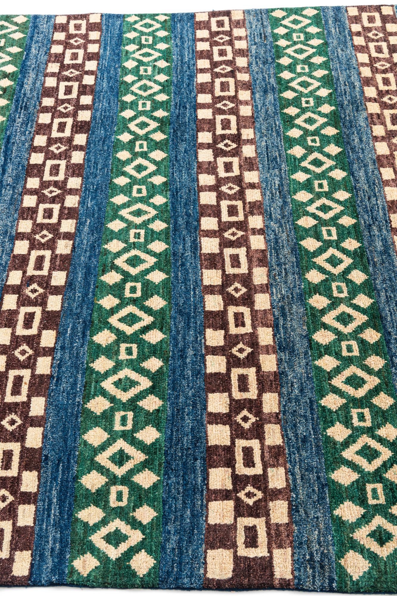 5' x 7' 4 Hand Knotted Modern Ziegler Wool Rug
