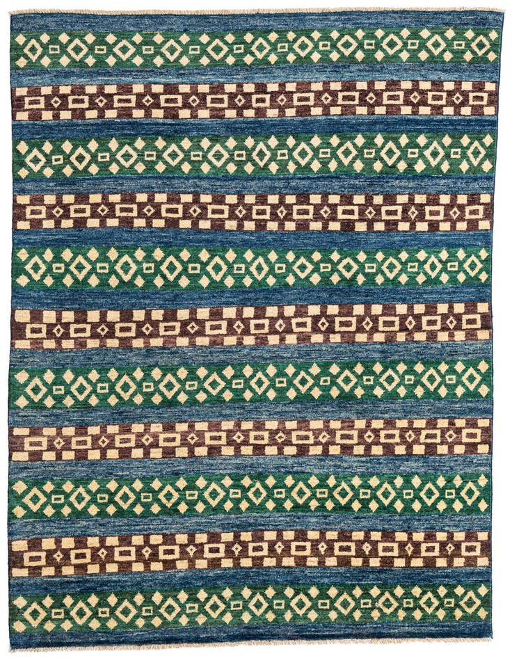 Detail image of 5' x 7' 4 Hand Knotted Modern Ziegler Wool Rug
