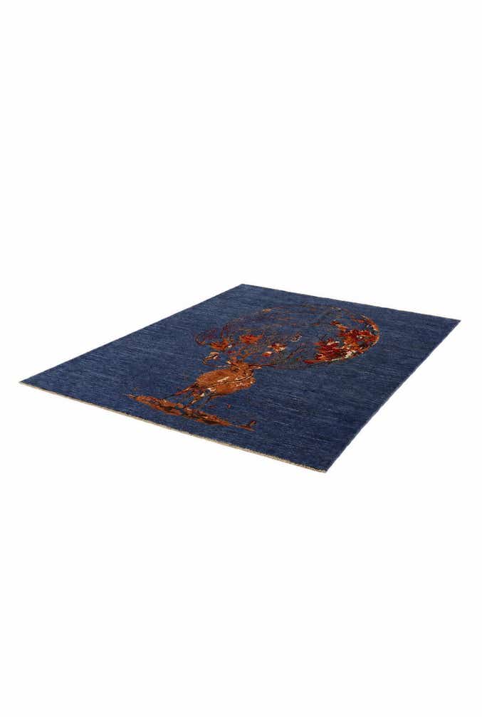 4' 11 x 6' 6 Hand Knotted Modern Ziegler Rug