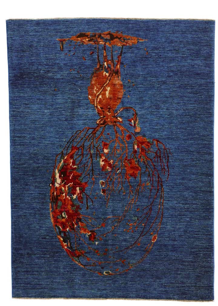 4' 11 x 6' 6 Hand Knotted Modern Ziegler Rug