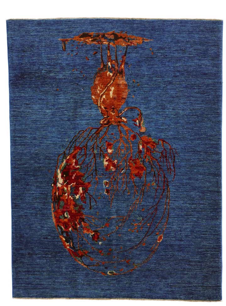 4' 11 x 6' 6 Hand Knotted Modern Ziegler Rug