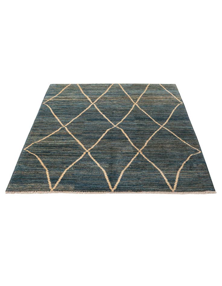 Detail image of 5' 2 x 6' 7 Hand Knotted Moroccan Wool Rug