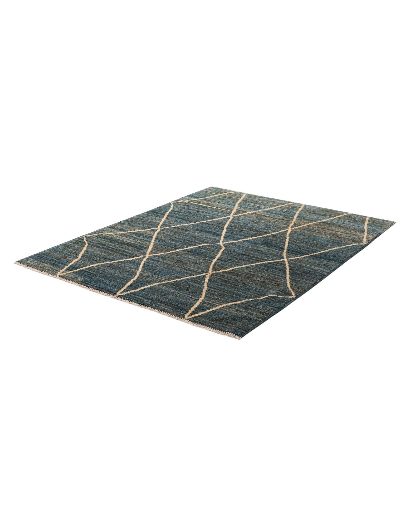 5' 2 x 6' 7 Hand Knotted Moroccan Wool Rug
