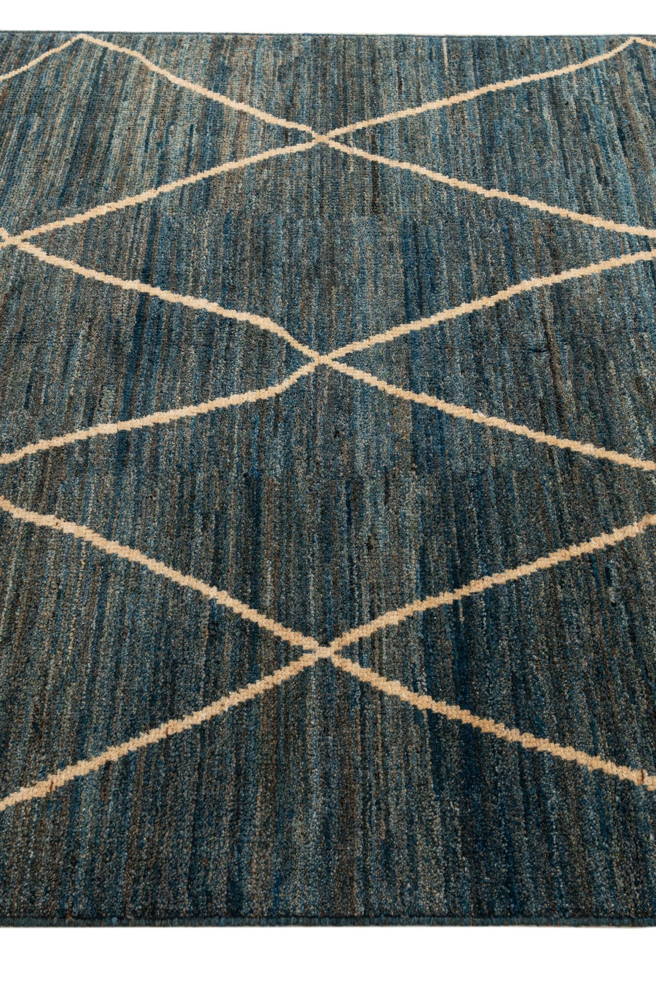 5' 2 x 6' 7 Hand Knotted Moroccan Wool Rug