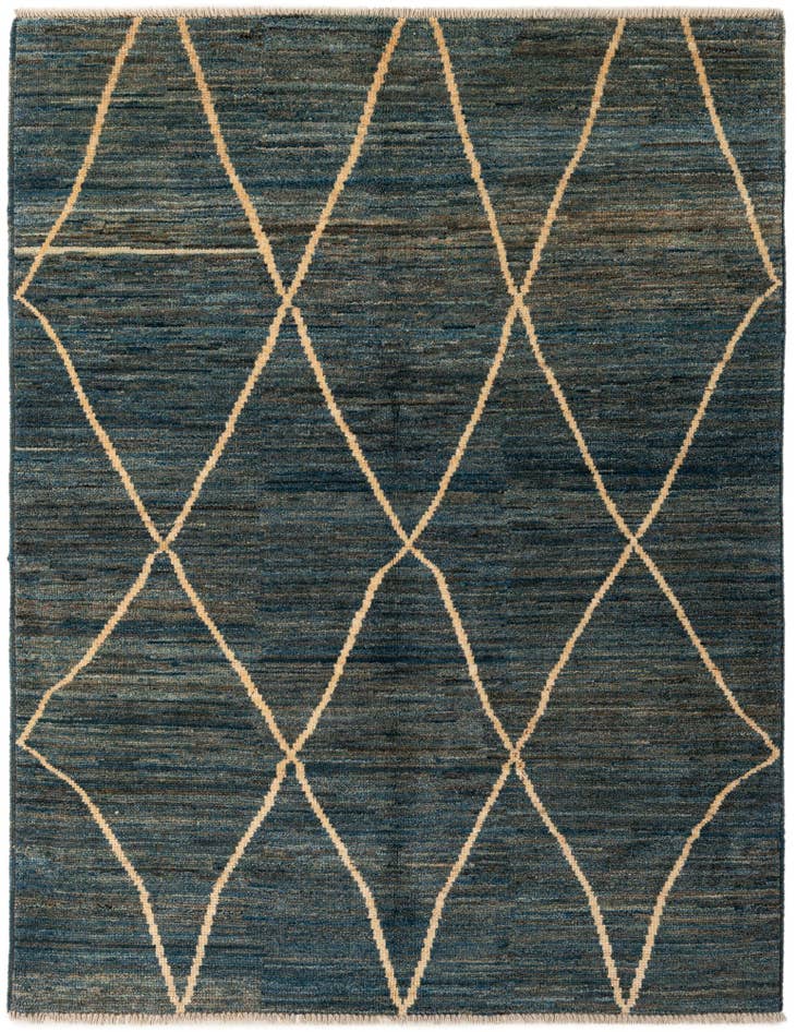 Detail image of 5' 2 x 6' 7 Hand Knotted Moroccan Wool Rug