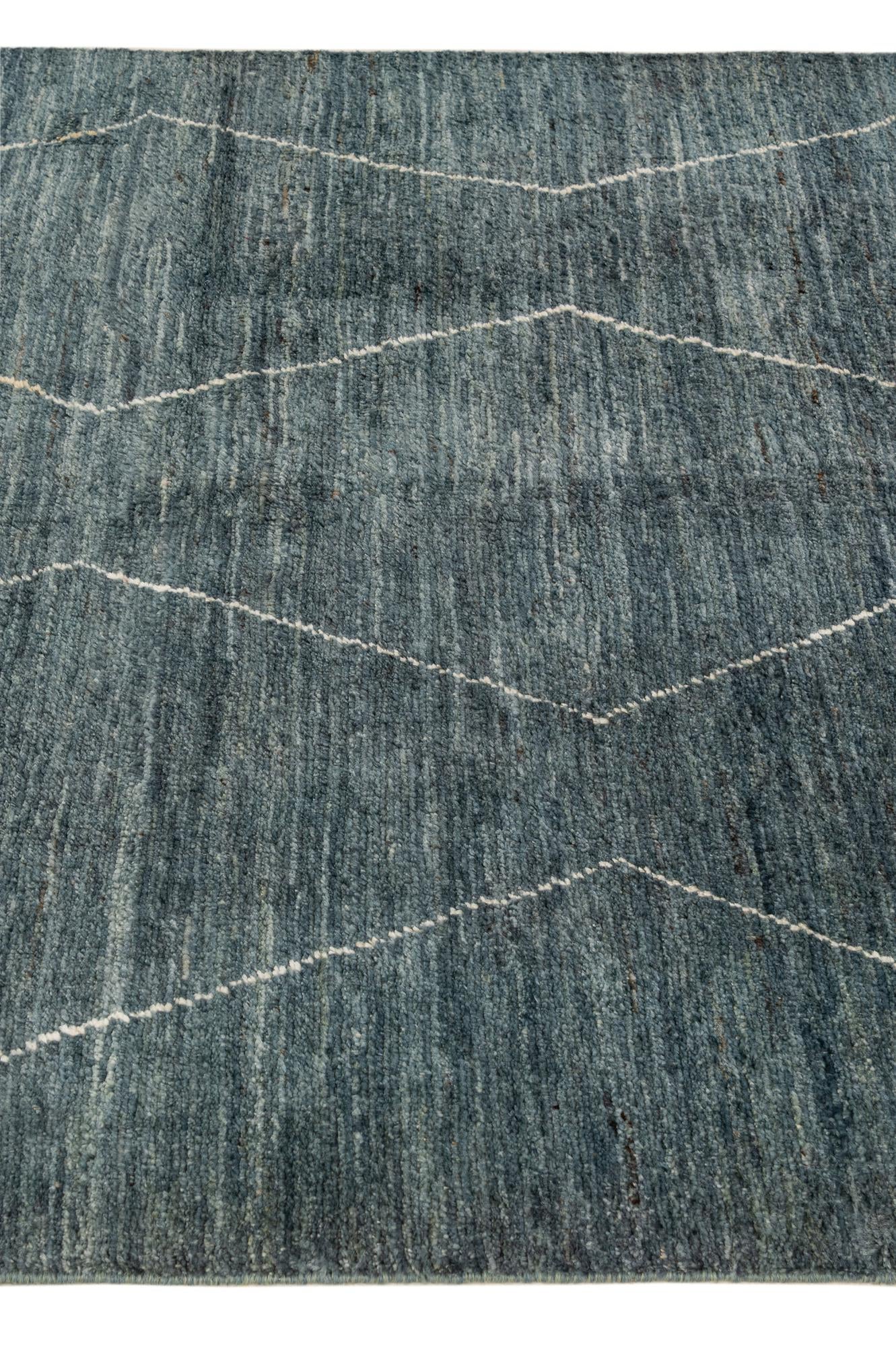 4' 5 x 6' 7 Hand Knotted Moroccan Wool Rug