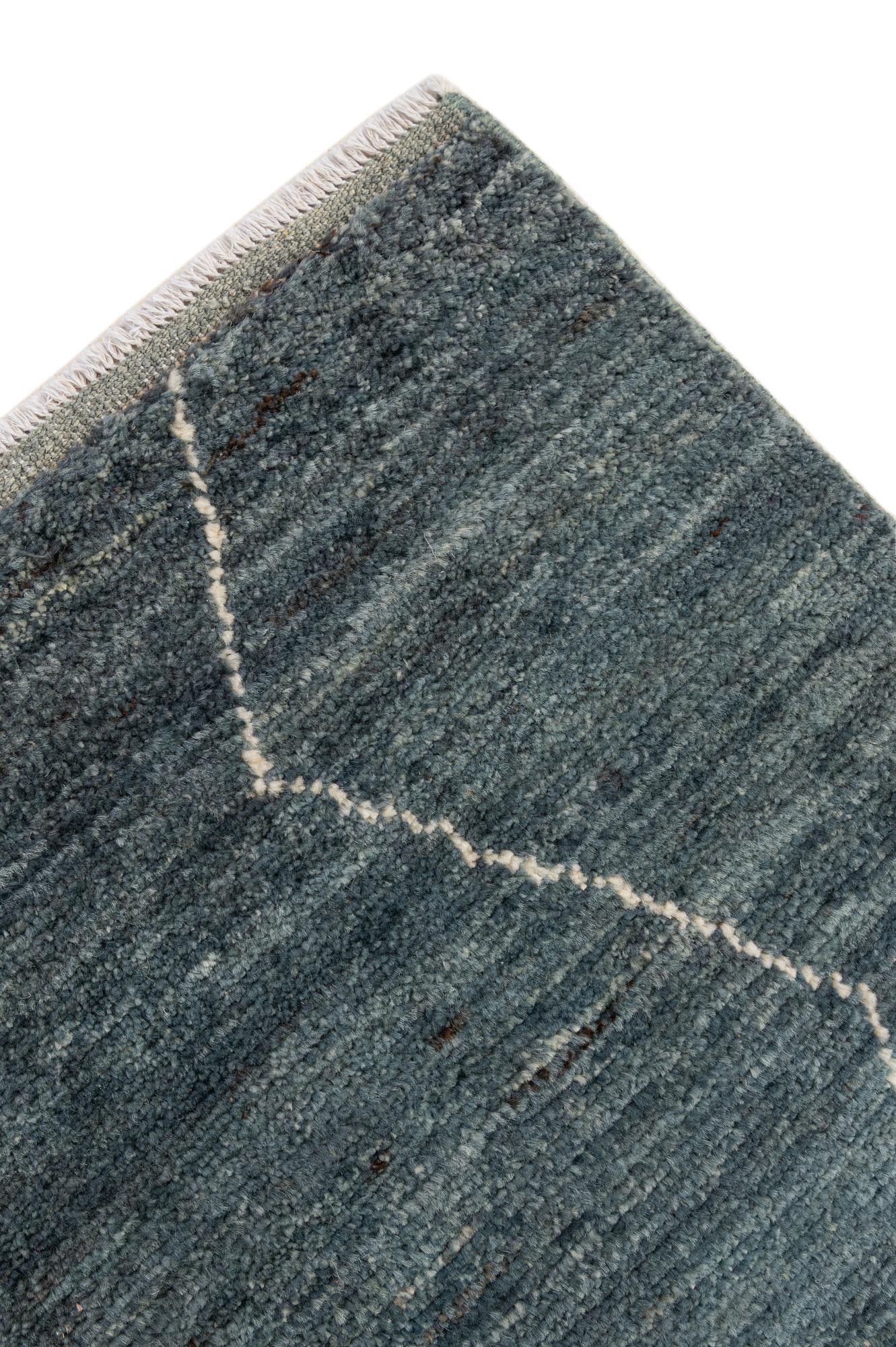 4' 5 x 6' 7 Hand Knotted Moroccan Wool Rug