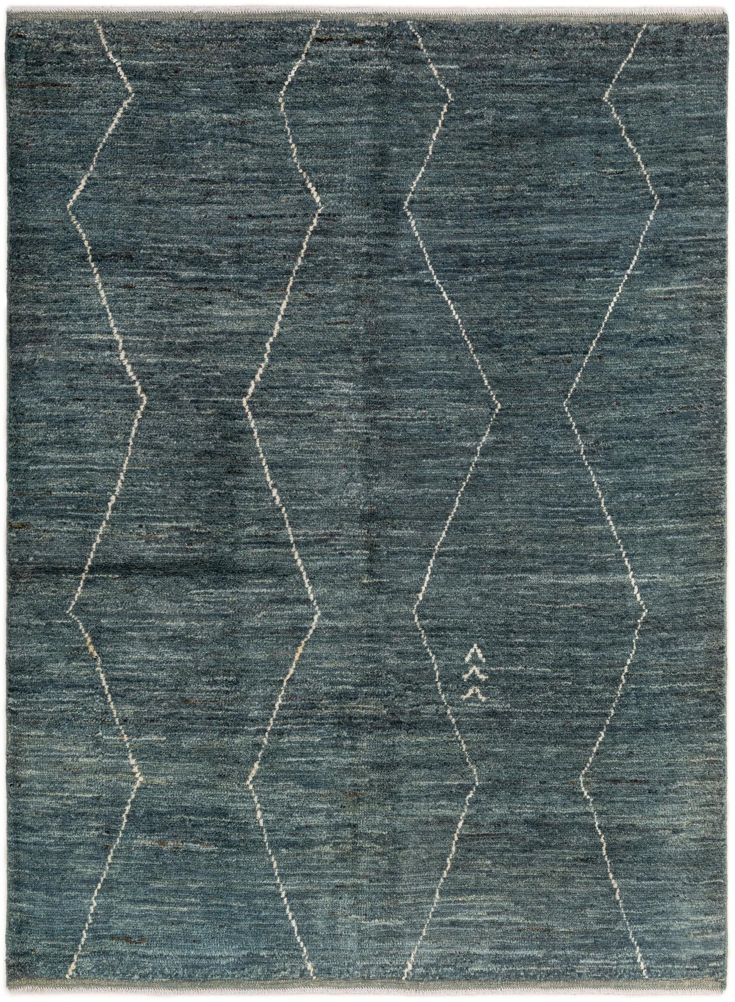 4' 5 x 6' 7 Hand Knotted Moroccan Wool Rug