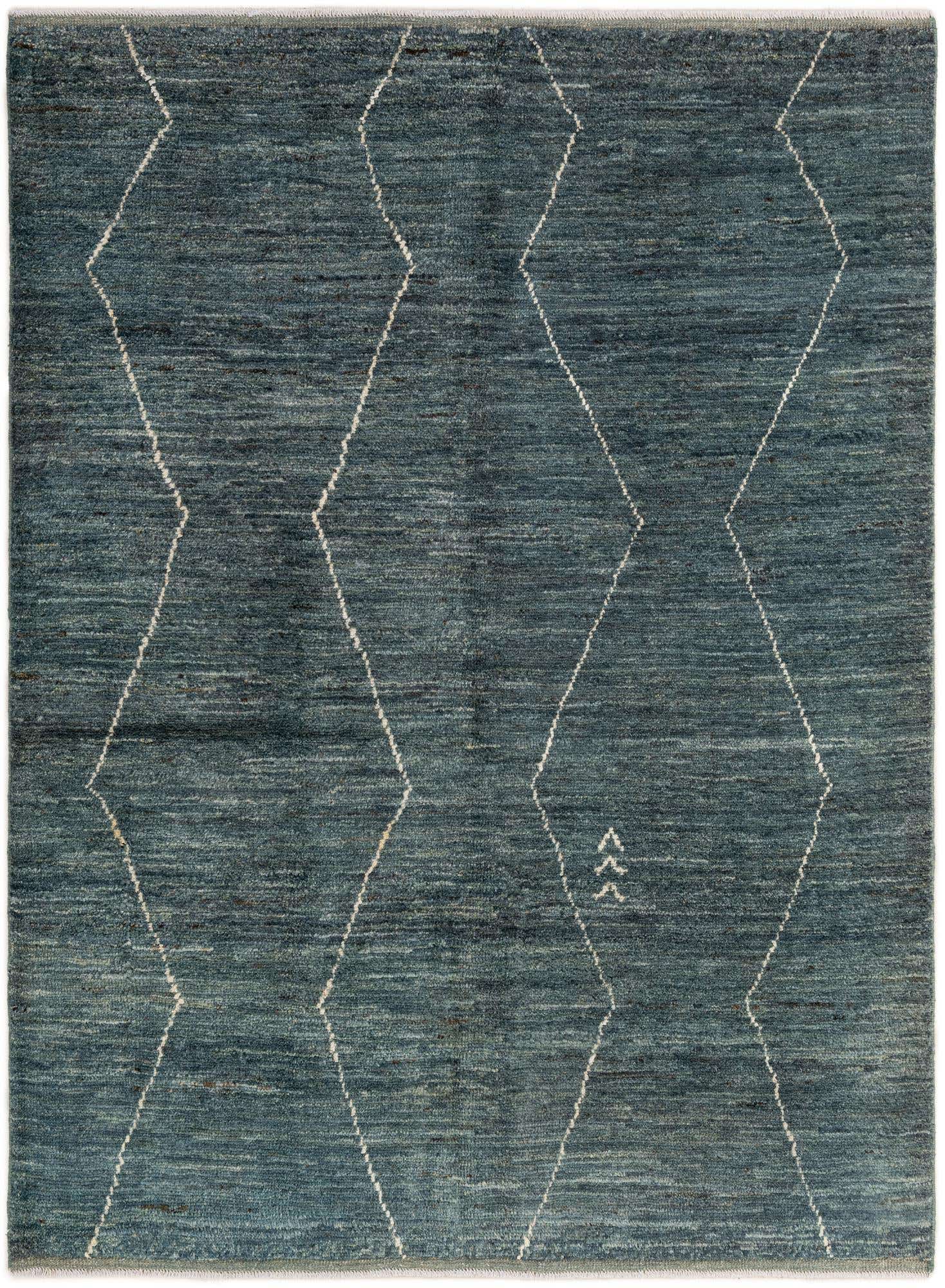 4' 5 x 6' 7 Hand Knotted Moroccan Wool Rug