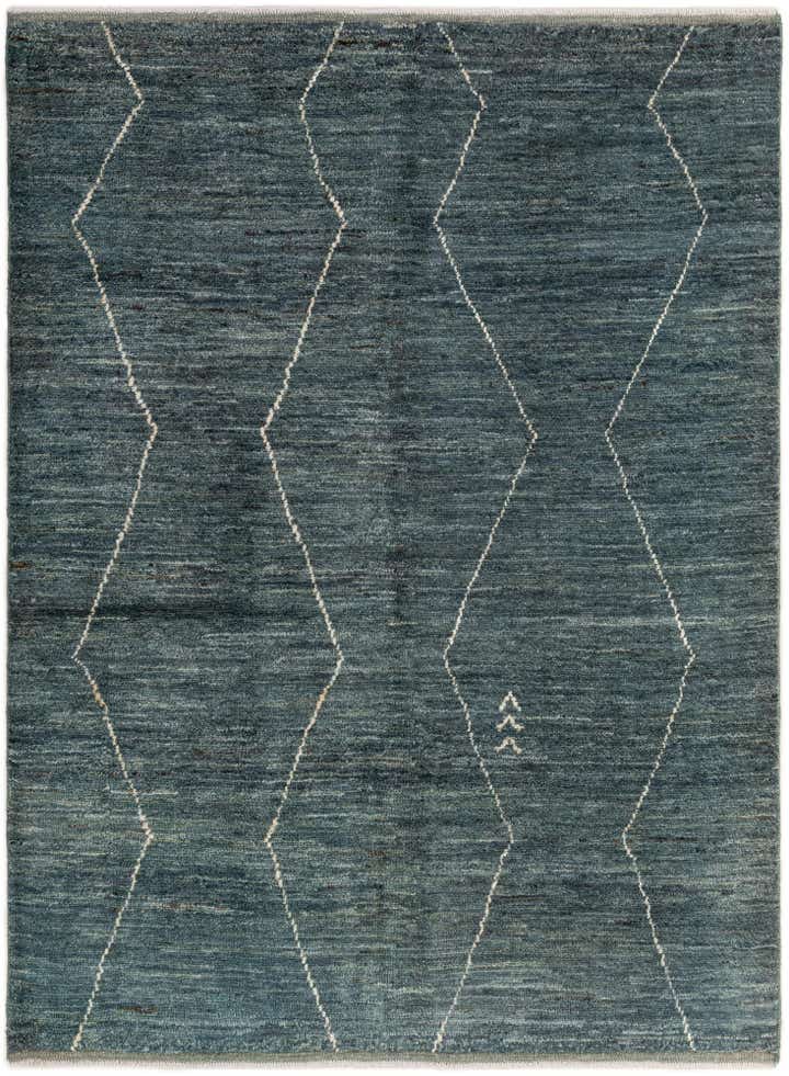 4' 5 x 6' 7 Hand Knotted Moroccan Wool Rug