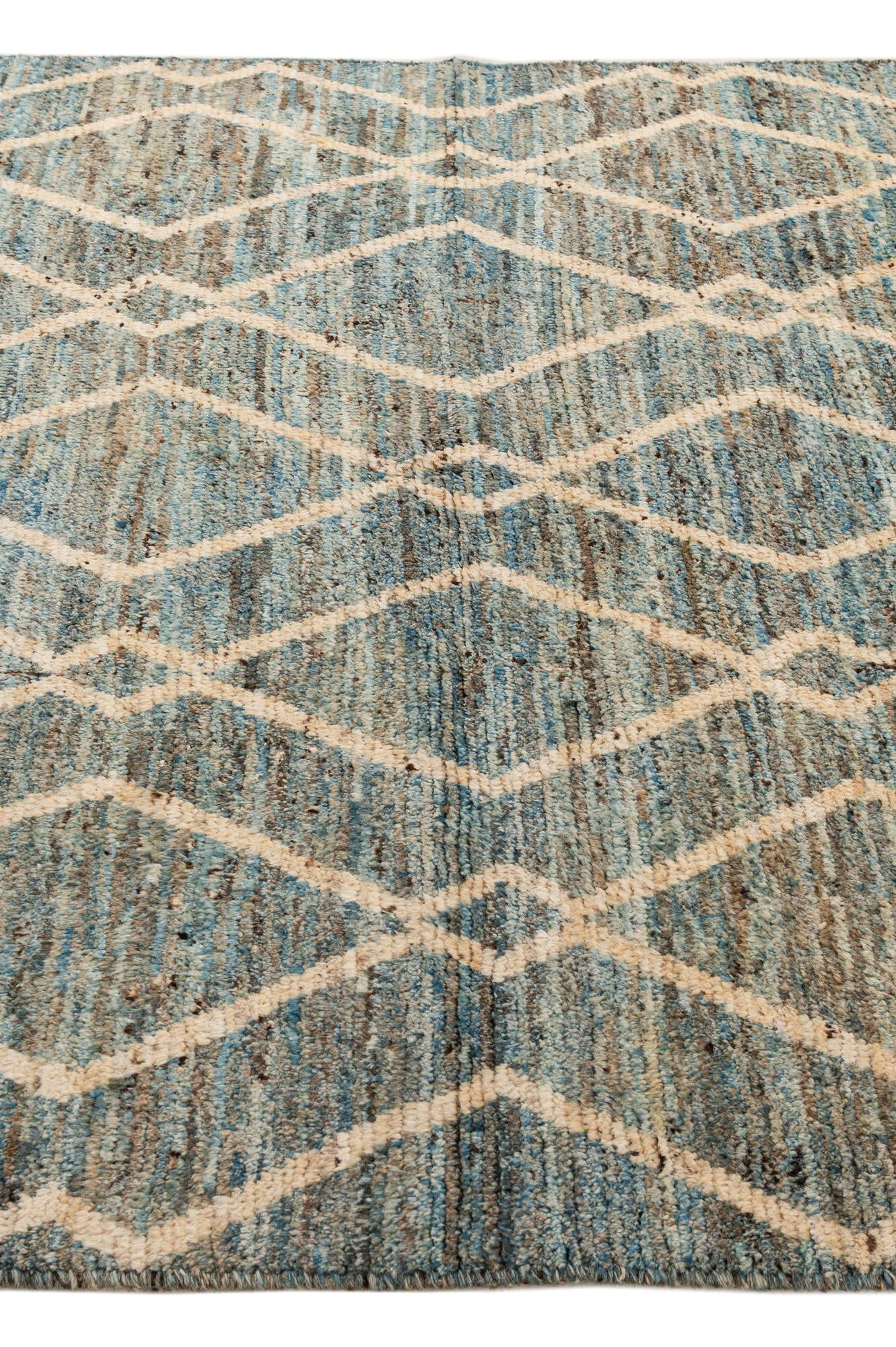 6' x 7' 11 Hand Knotted Moroccan Wool Rug