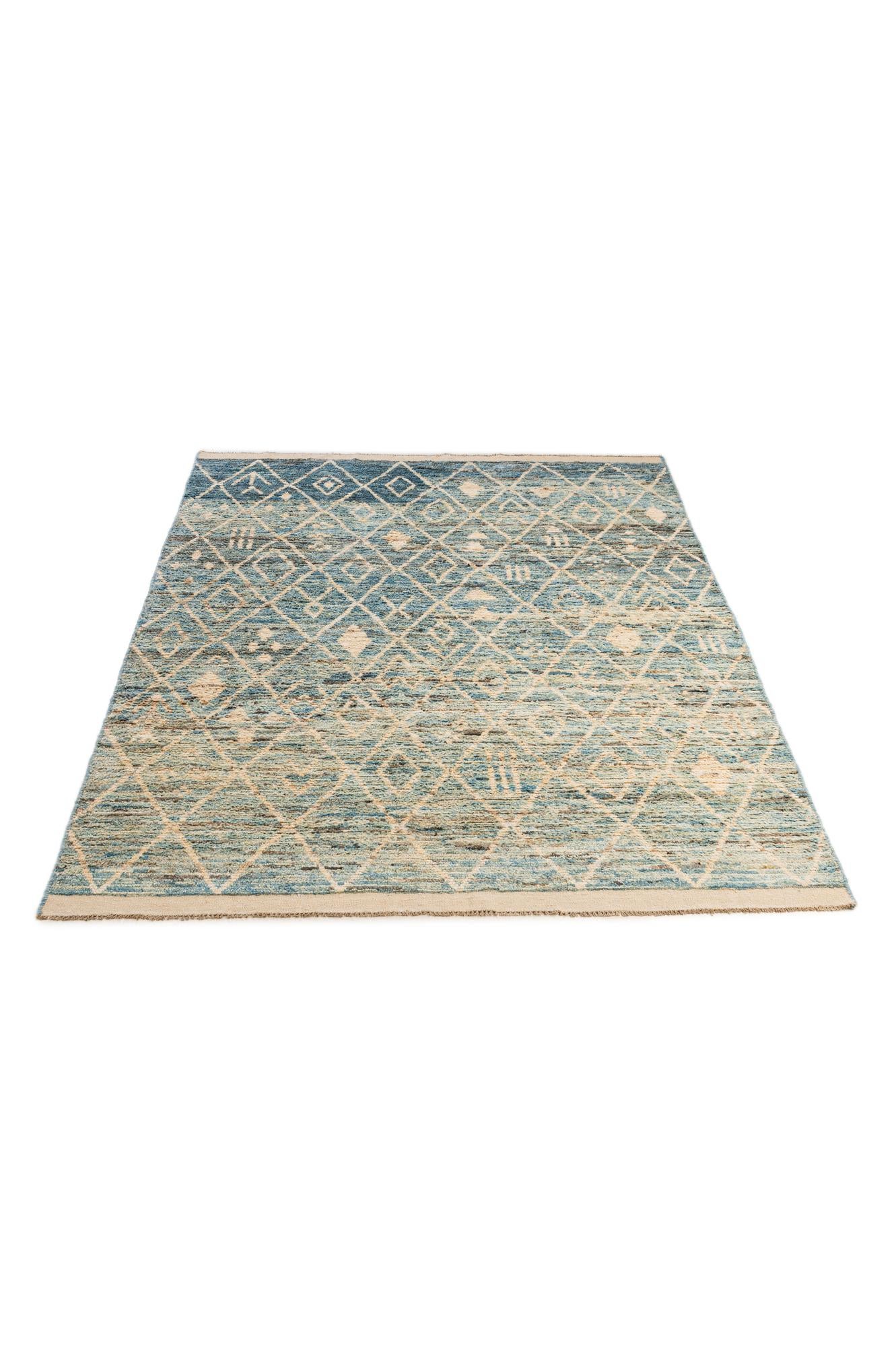 6' 6 x 9' 7 Hand Knotted Moroccan Wool Rug