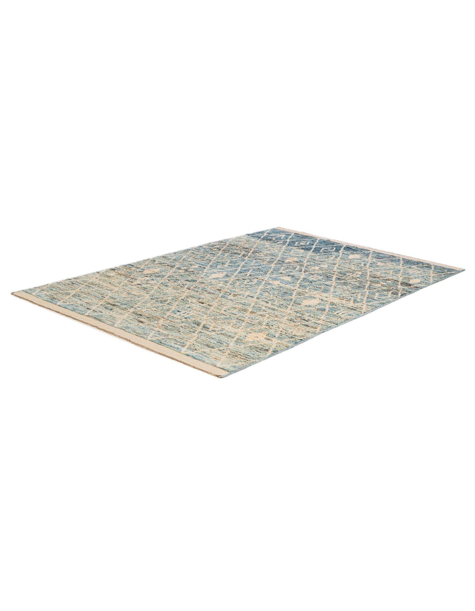 6' 6 x 9' 7 Hand Knotted Moroccan Wool Rug