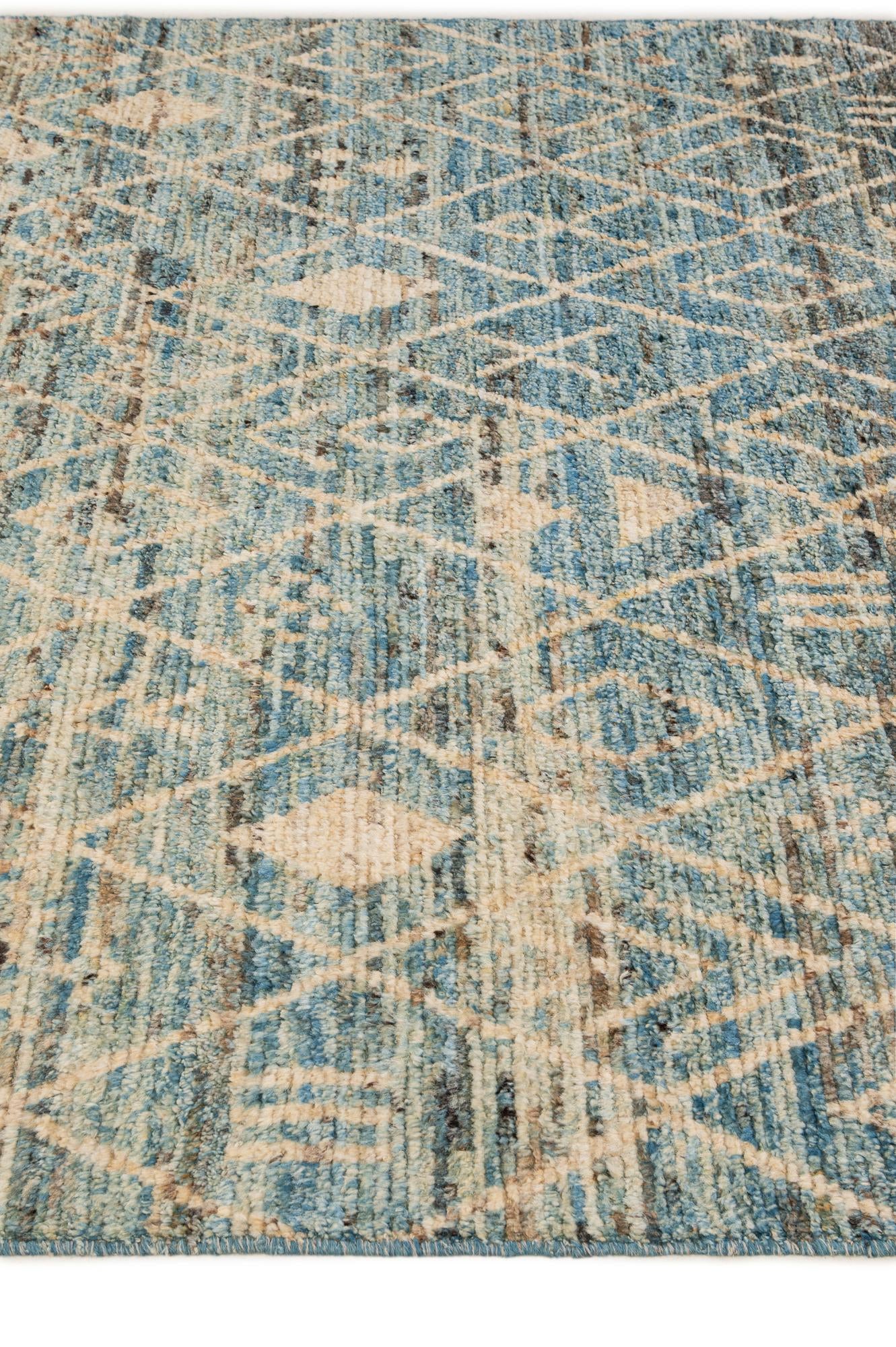 6' 6 x 9' 7 Hand Knotted Moroccan Wool Rug