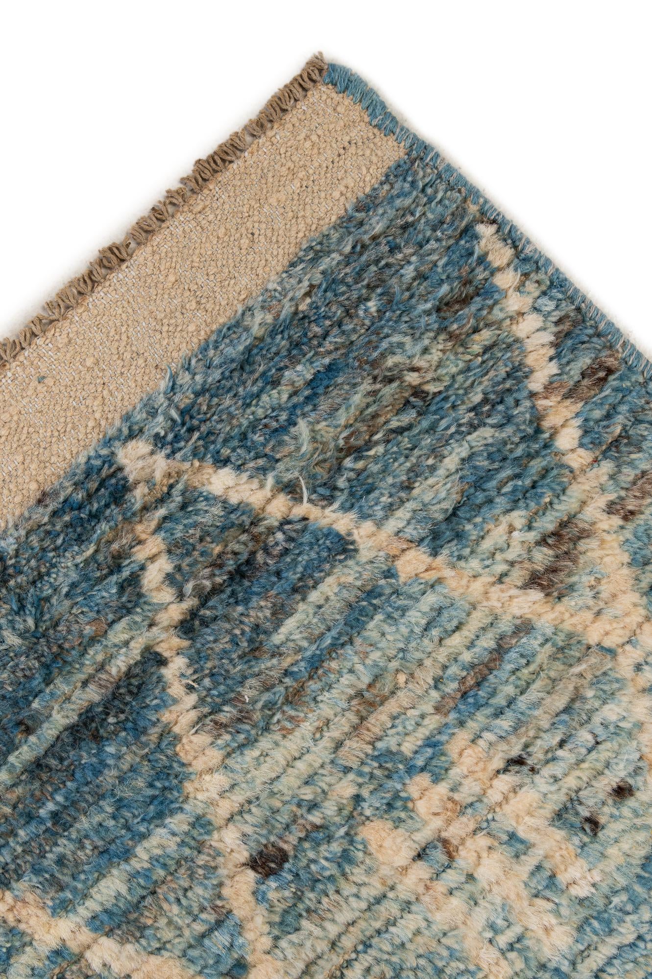 6' 6 x 9' 7 Hand Knotted Moroccan Wool Rug