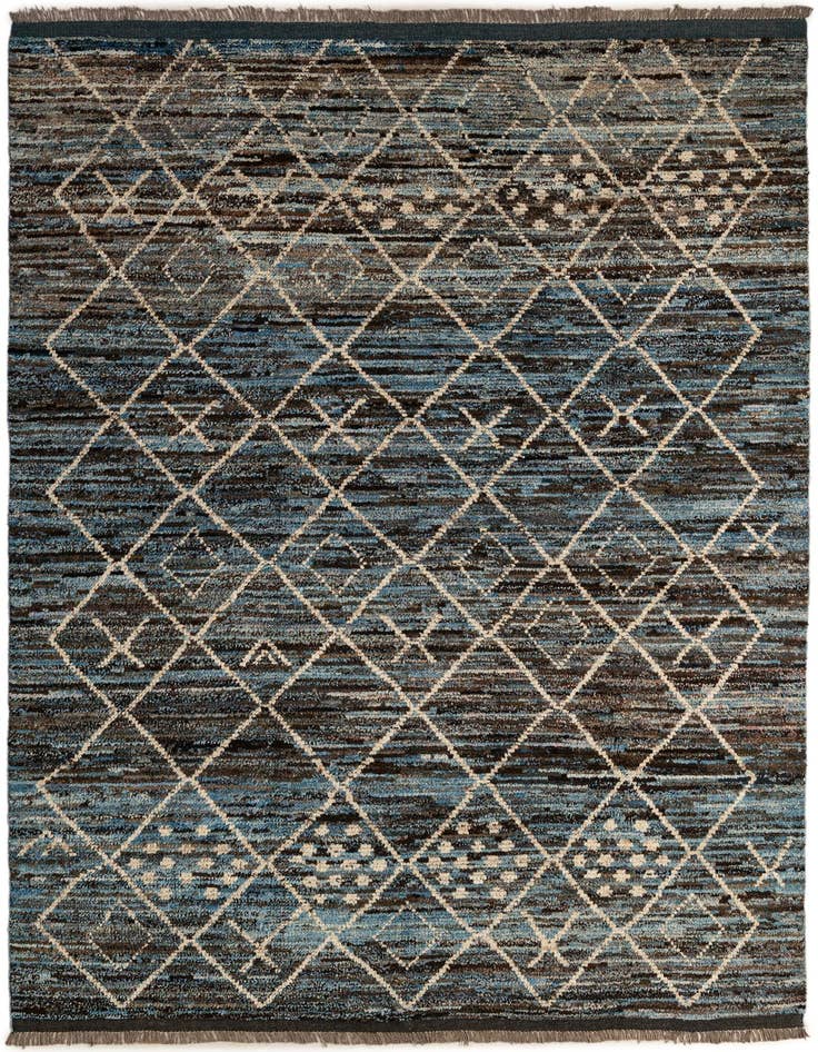 Detail image of 6' 5 x 9' 11 Hand Knotted Moroccan Wool Rug