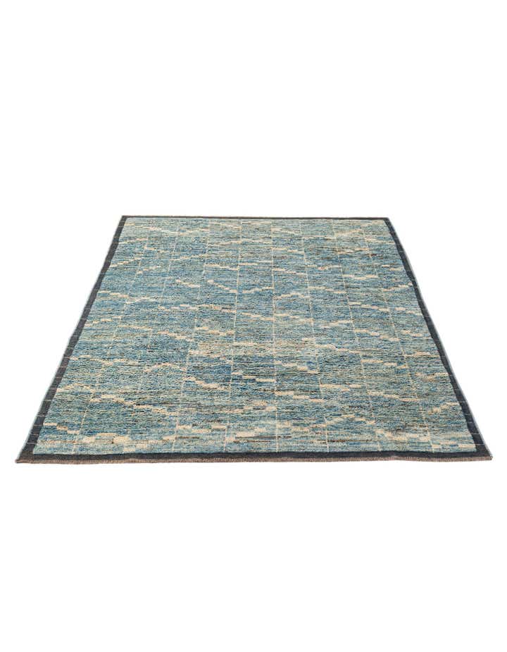 6' 7 x 9' 3 Hand Knotted Moroccan Wool Rug