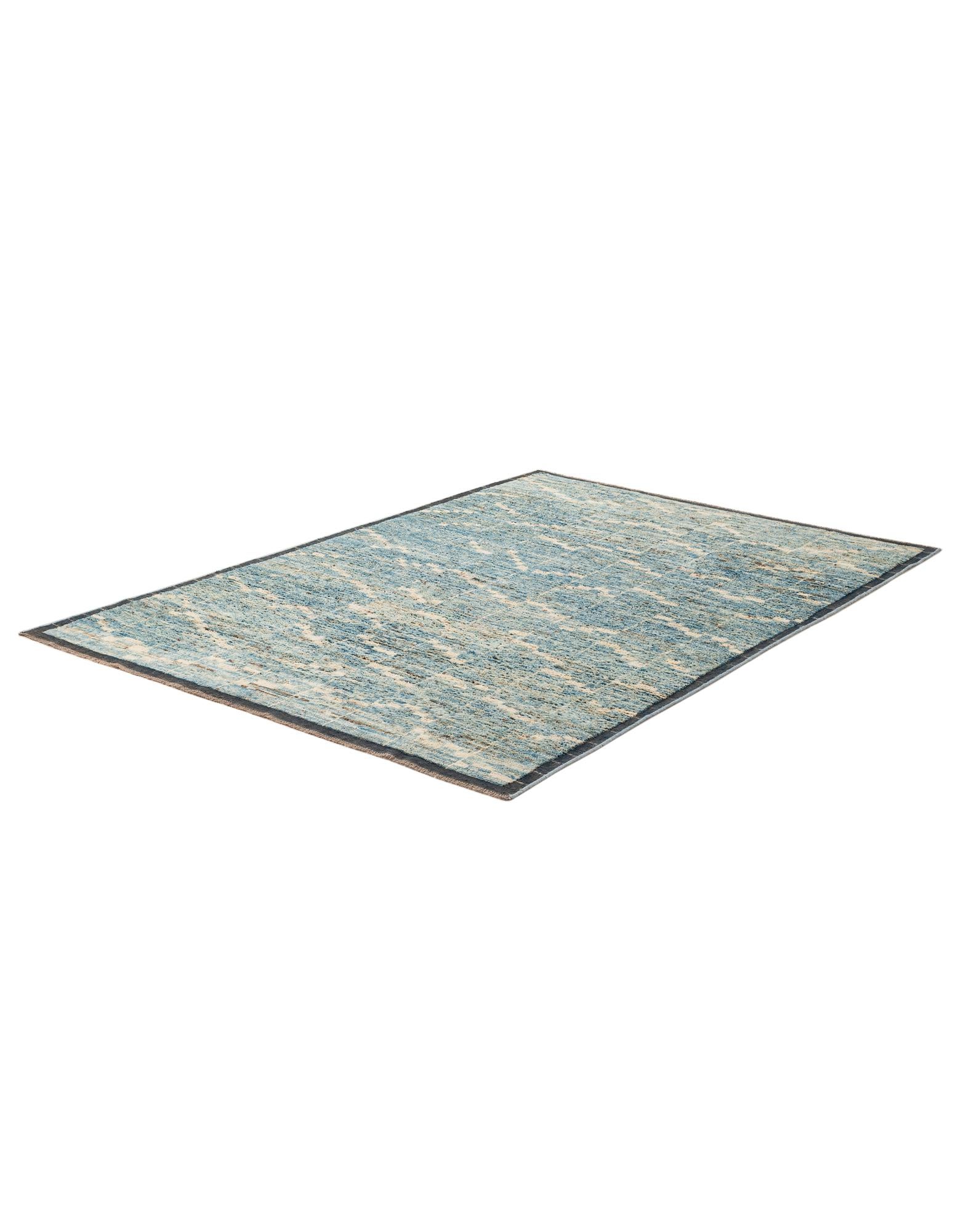6' 7 x 9' 3 Hand Knotted Moroccan Wool Rug