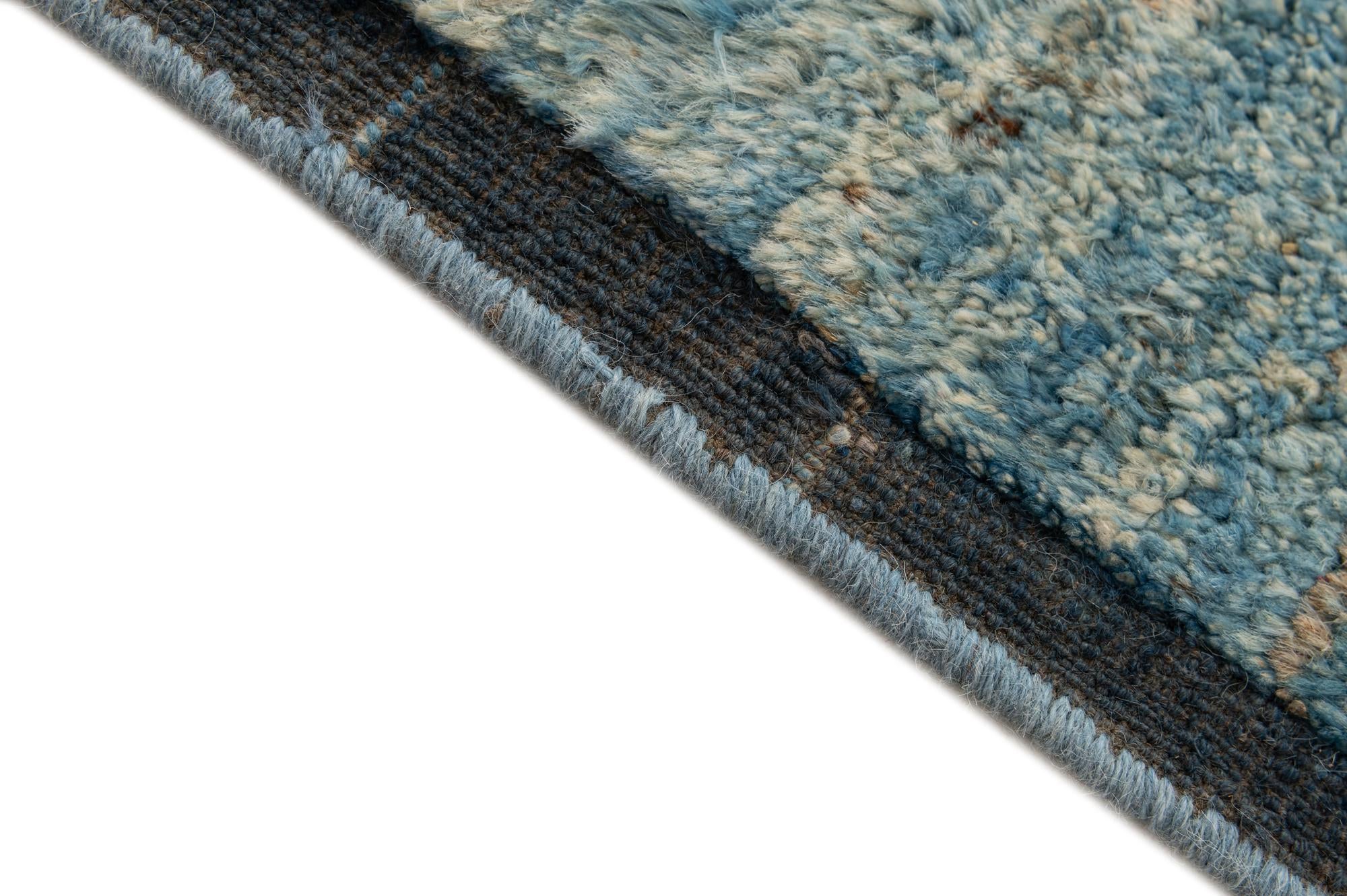 6' 7 x 9' 3 Hand Knotted Moroccan Wool Rug
