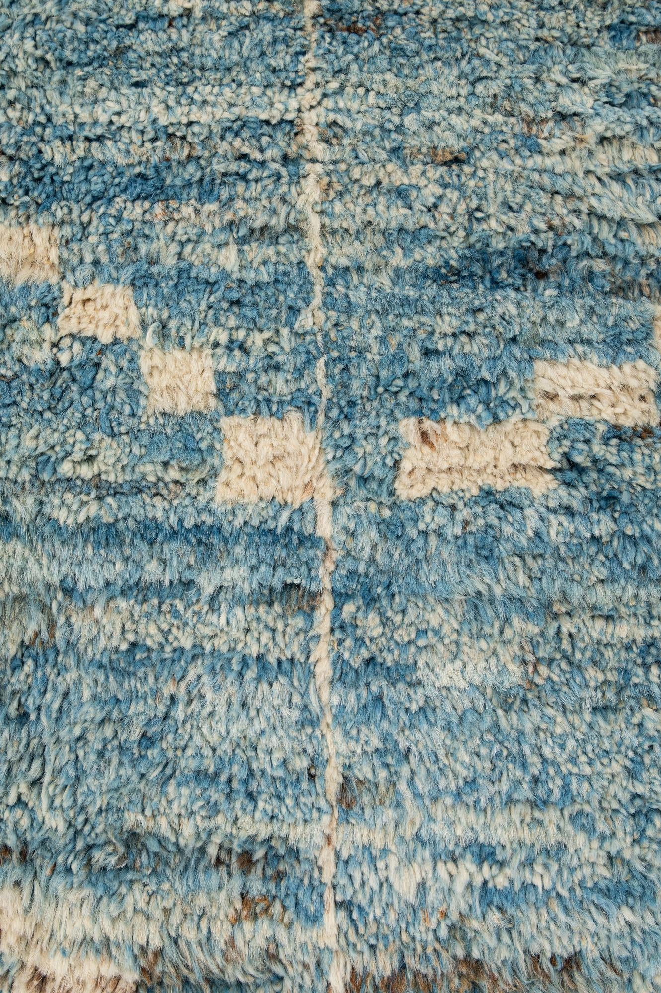 6' 7 x 9' 3 Hand Knotted Moroccan Wool Rug