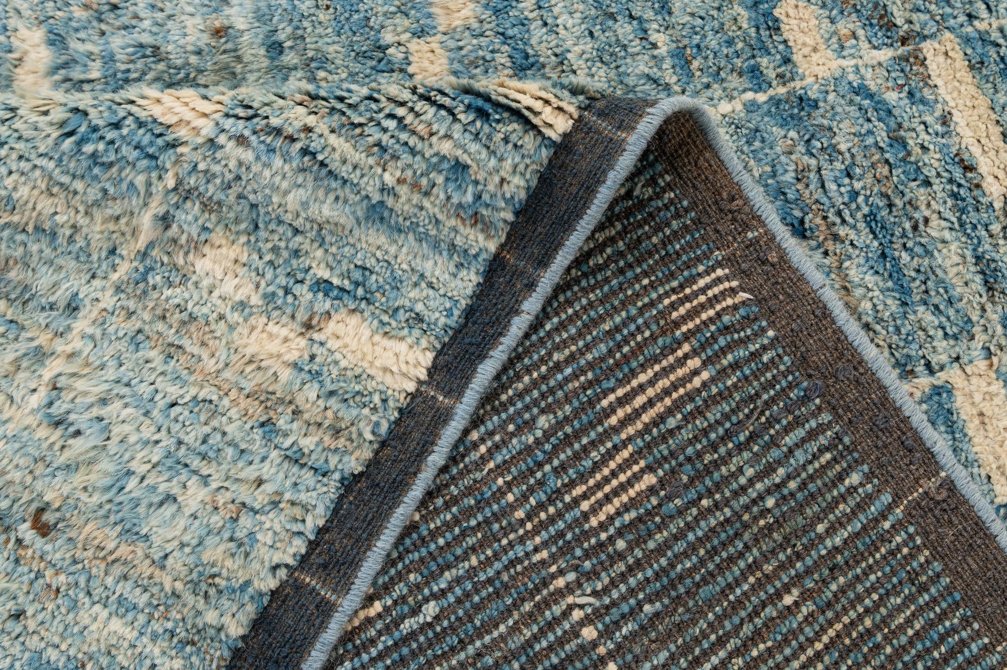 6' 7 x 9' 3 Hand Knotted Moroccan Wool Rug