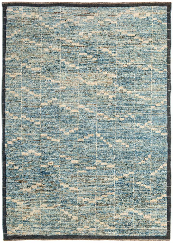 6' 7 x 9' 3 Hand Knotted Moroccan Wool Rug