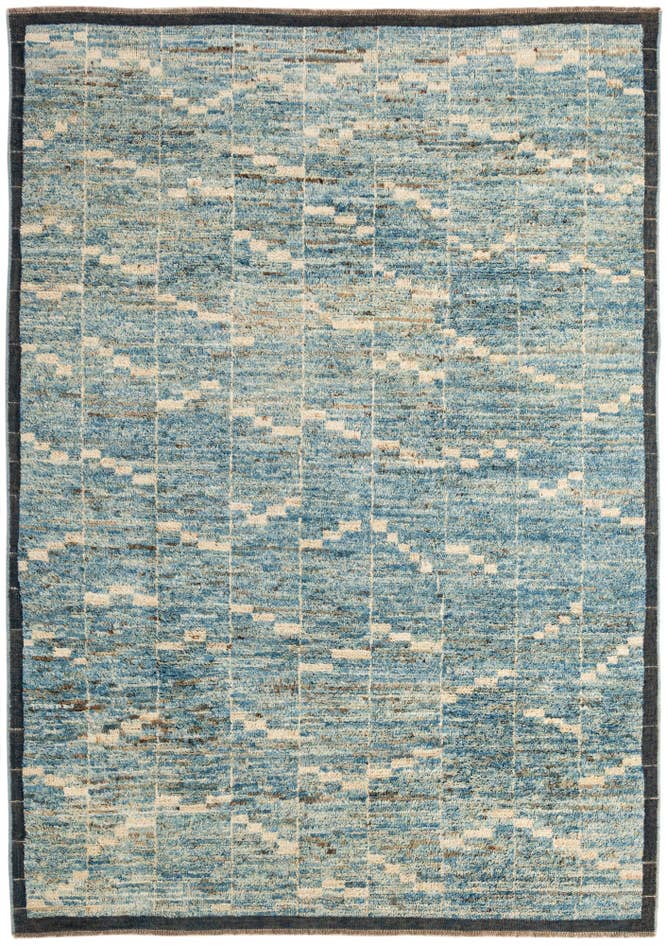 Detail image of 6' 7 x 9' 3 Hand Knotted Moroccan Wool Rug