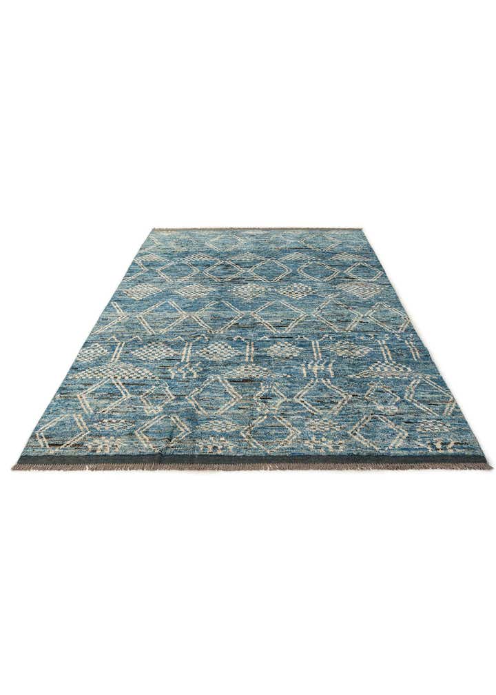 6' 5 x 10' Hand Knotted Moroccan Wool Rug