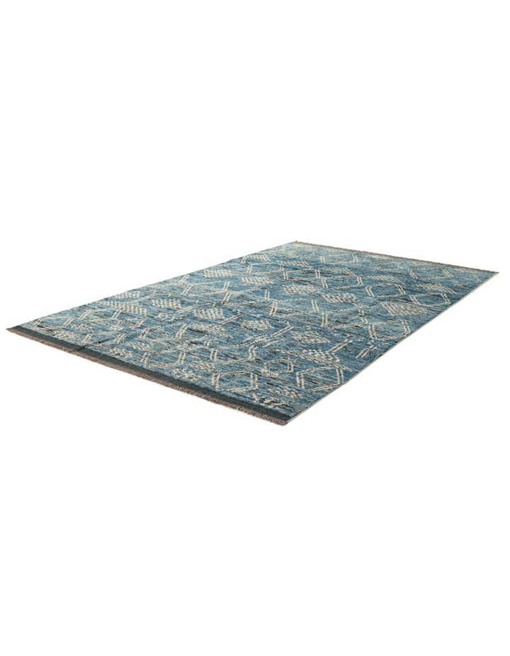 6' 5 x 10' Hand Knotted Moroccan Wool Rug