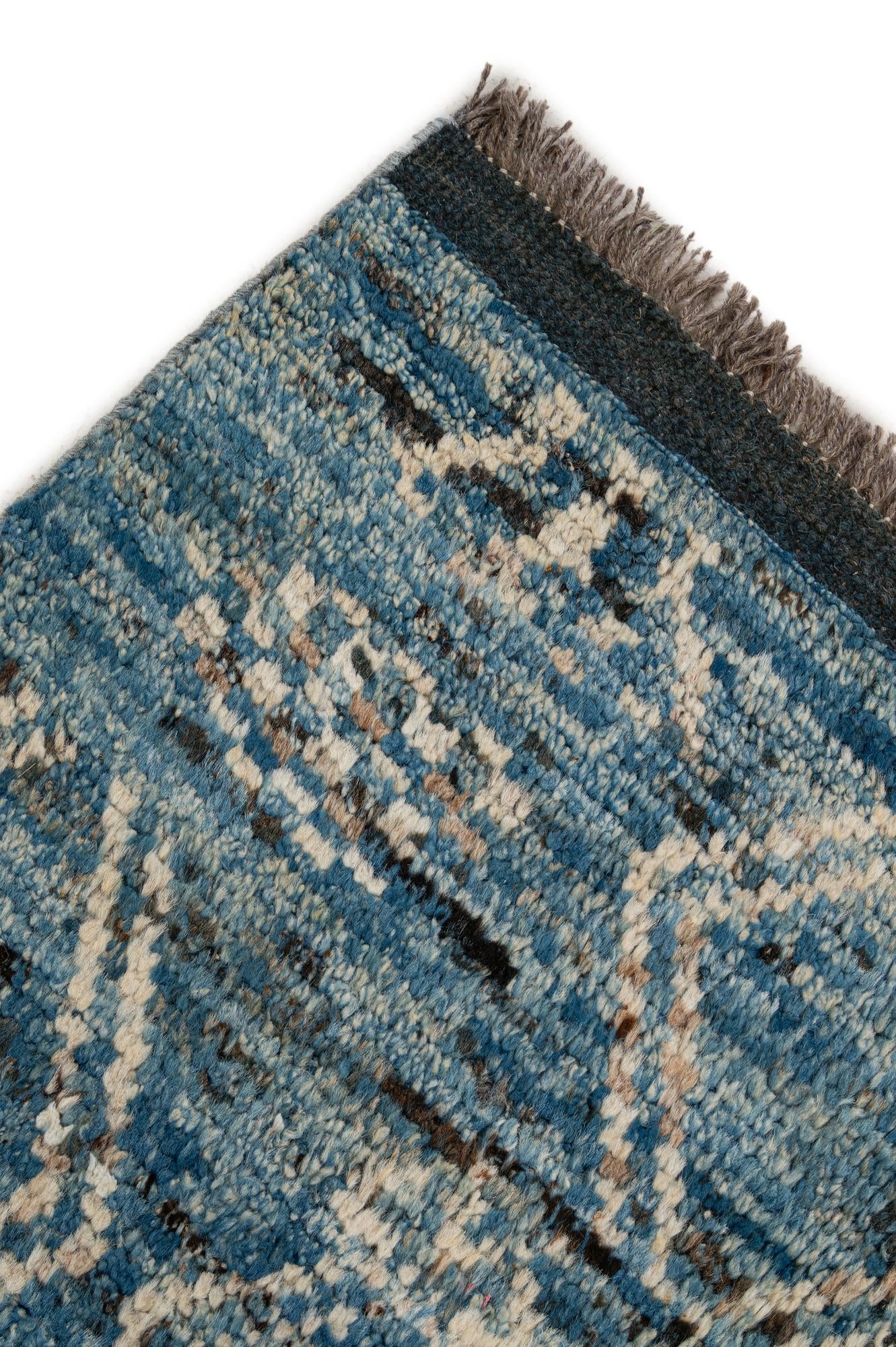 6' 5 x 10' Hand Knotted Moroccan Wool Rug