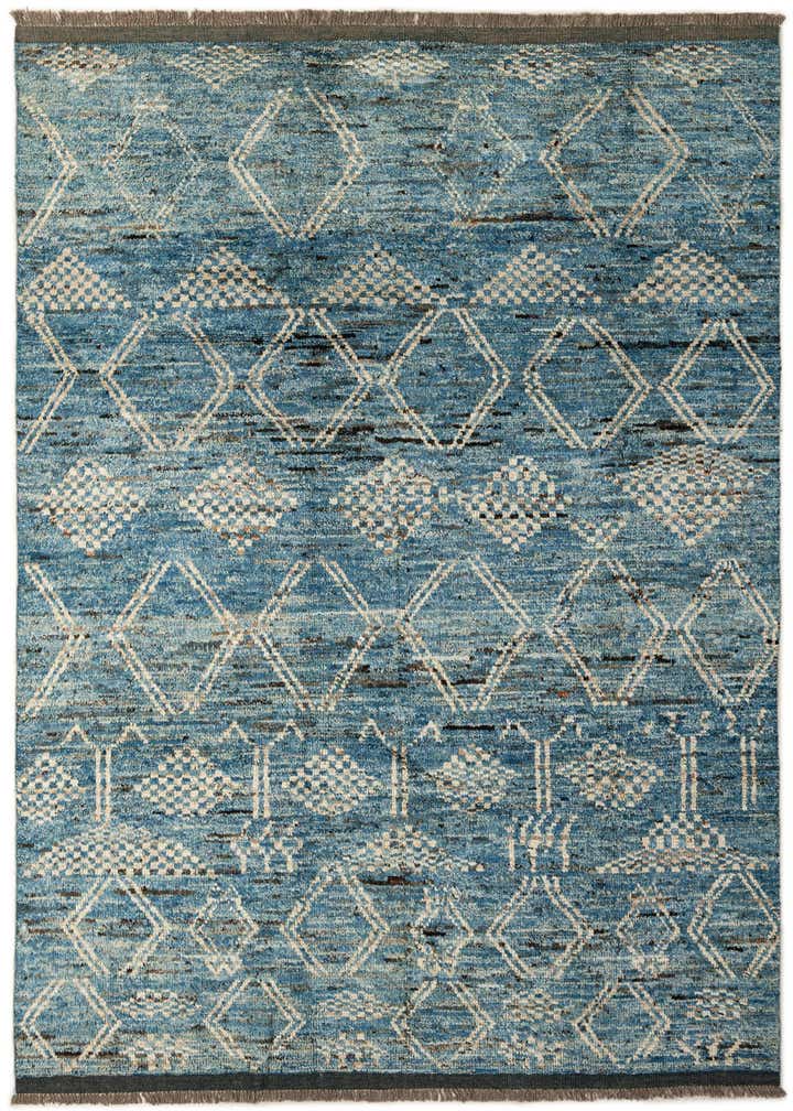 6' 5 x 10' Hand Knotted Moroccan Wool Rug