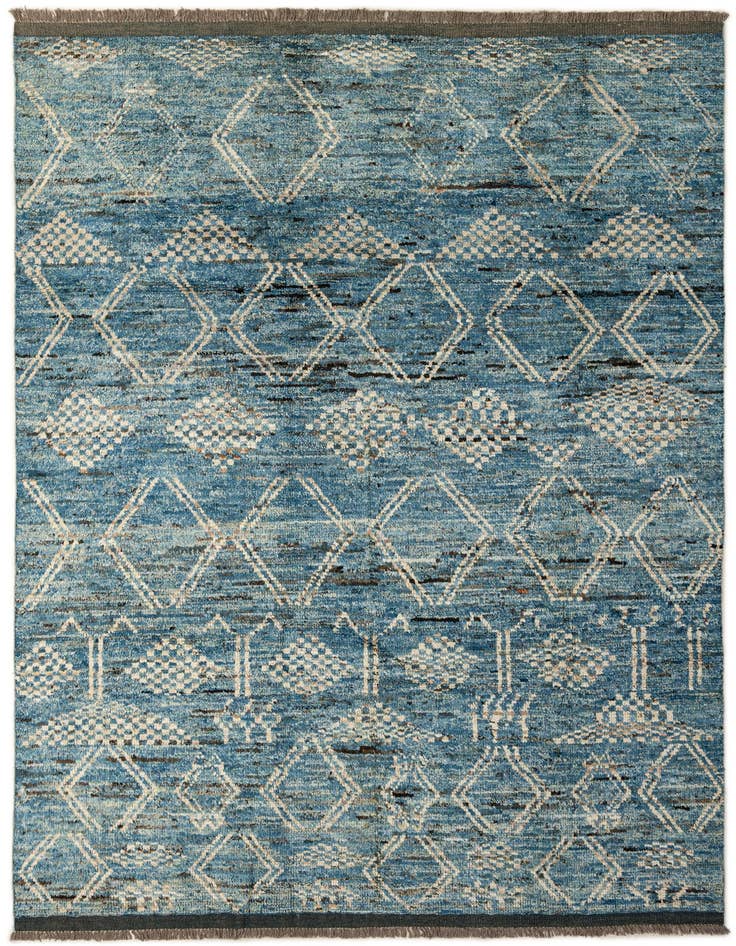 Detail image of 6' 5 x 10' Hand Knotted Moroccan Wool Rug