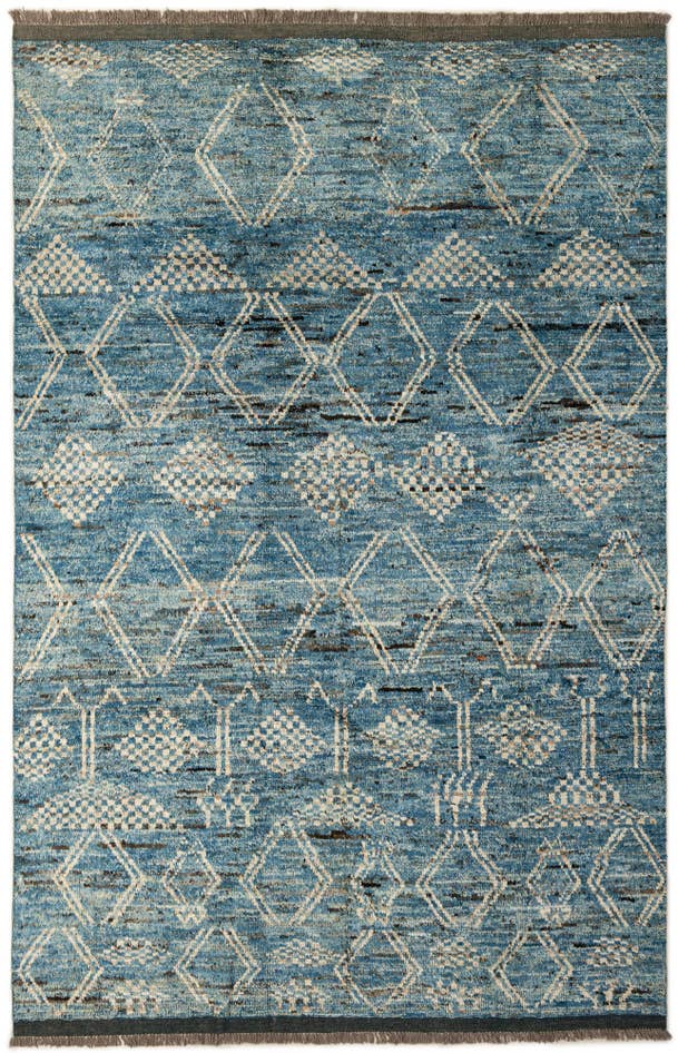 Detail image of 6' 5 x 10' Hand Knotted Moroccan Wool Rug