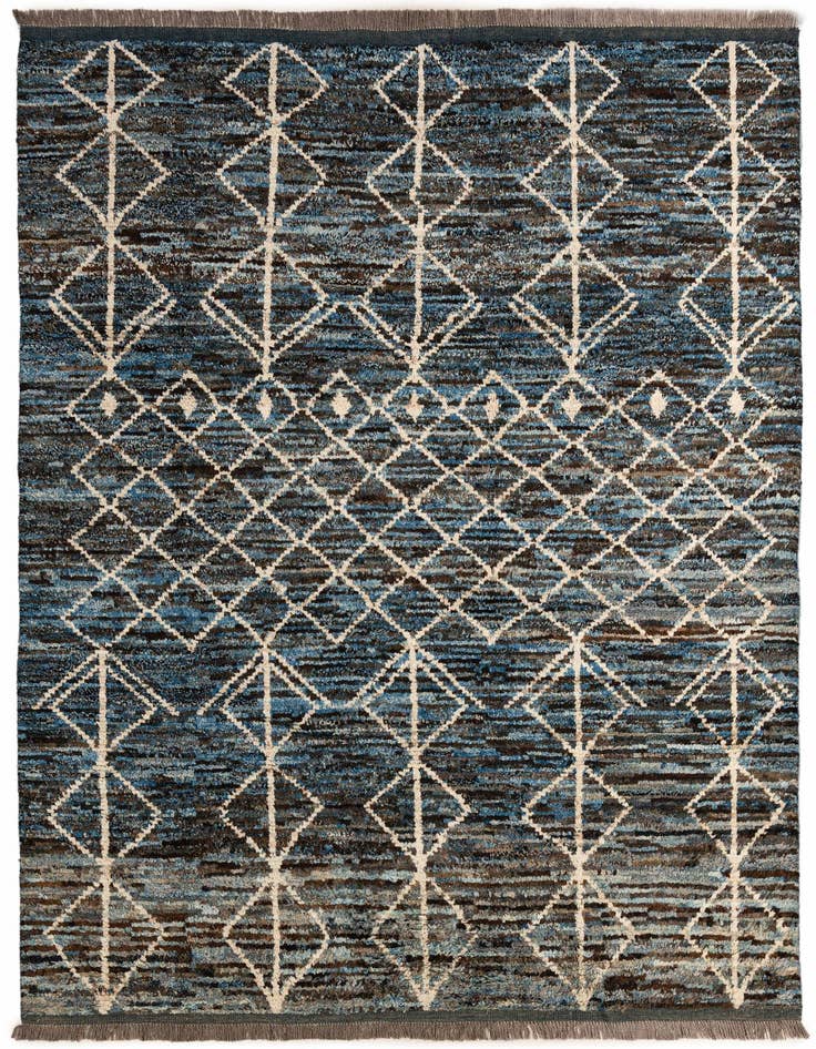 Detail image of 6' 6 x 9' 5 Hand Knotted Moroccan Wool Rug