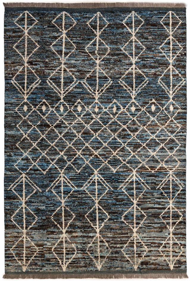 Detail image of 6' 6 x 9' 5 Hand Knotted Moroccan Wool Rug